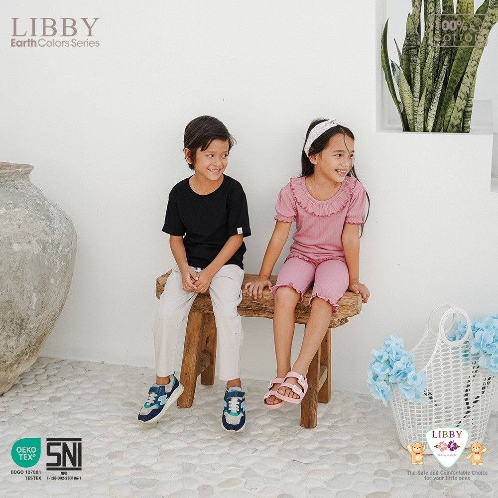 LIBBY Celana Panjang Anak Cowo Chinnos Celana Panjang Katun Polos Anak, Bayi & Anak Laki-laki Celana Chinos Panjang Boy Usia 9 Bulan - 4 Tahun Earth (1PCS)