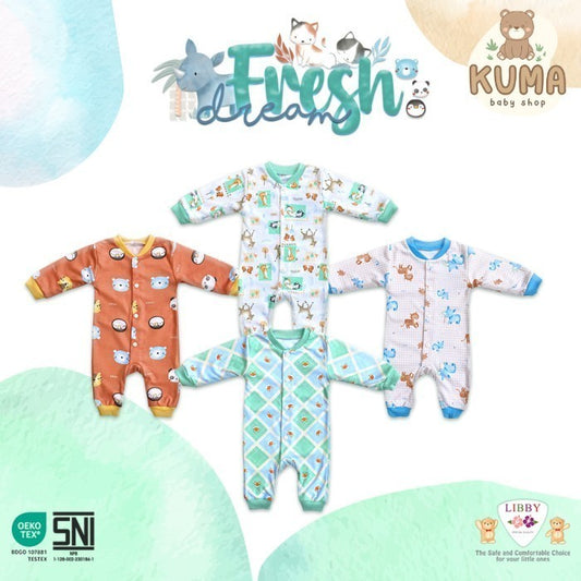 LIBBY Baju Kodok Panjang Buka Kaki Tanpa Topi Fresh Dreams (1 pcs) - Vintage Scene 2