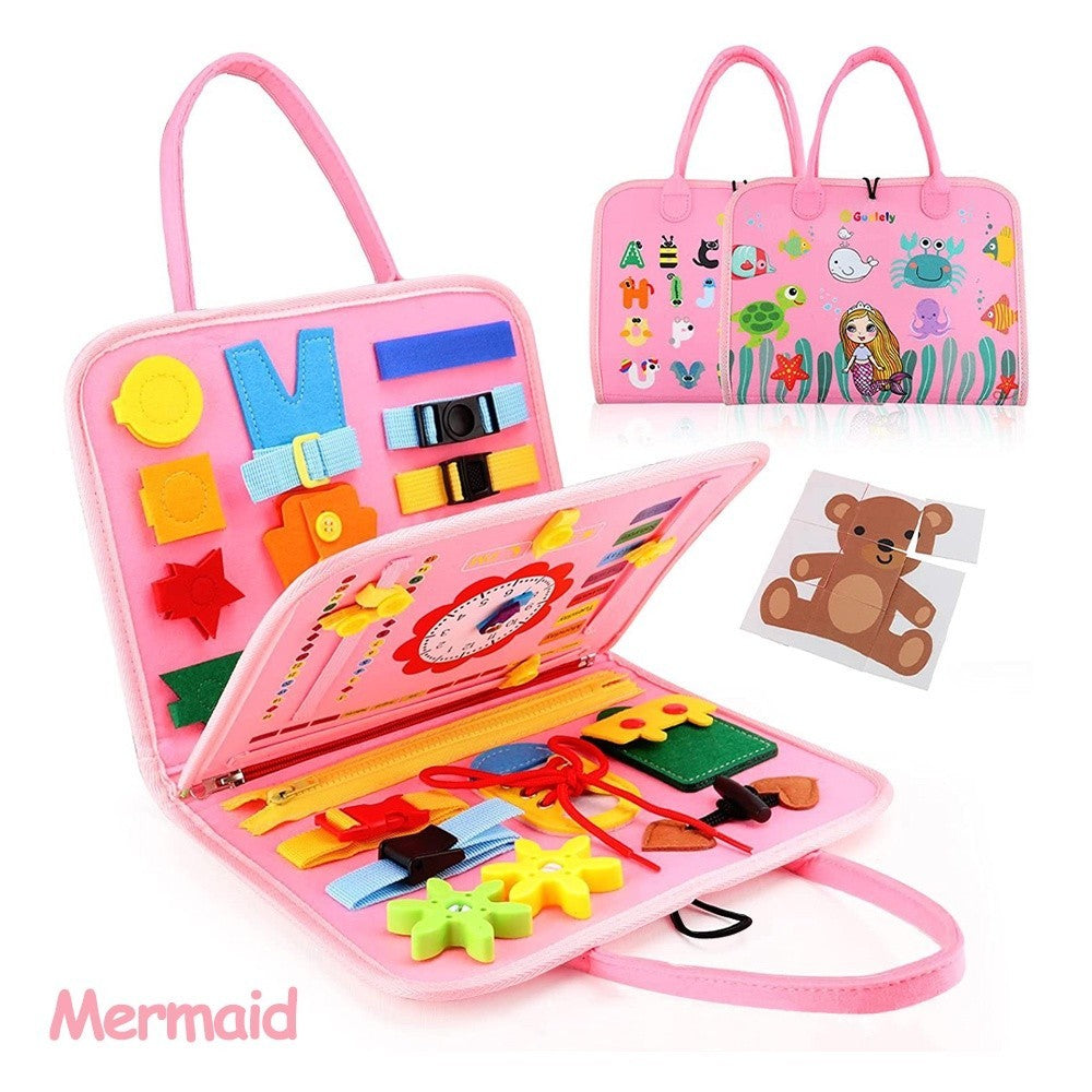 Kyopta Mainan papan busy board montessori untuk edukasi anak Felt learning board