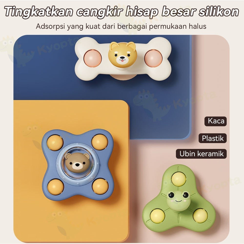 Kyopta Mainan fidget spinner anak pop it Spinner putar Mainan genggam sensor motorik bayi