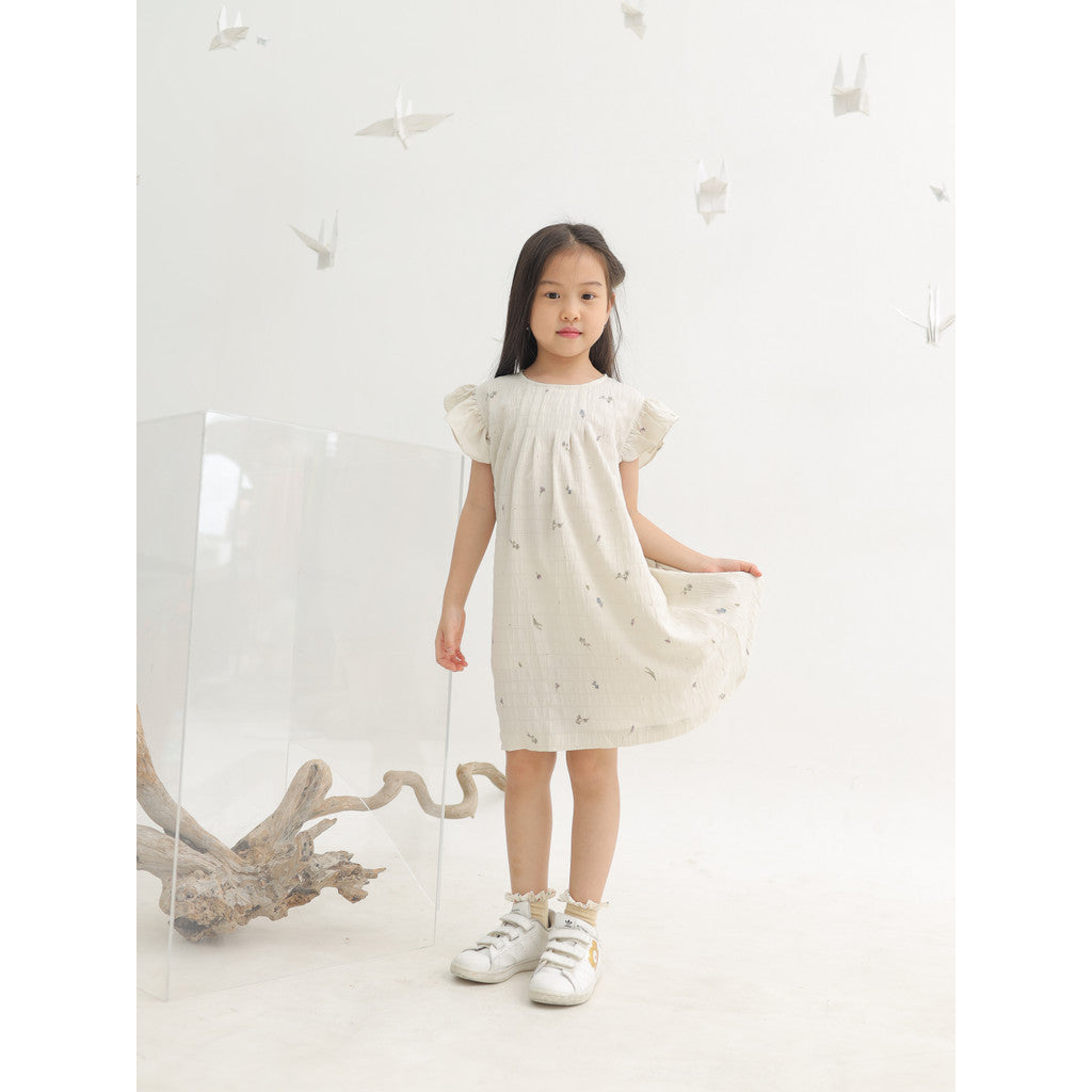 Harlow Kids - Nora Dress/ Dress Anak Permpuan/ Dress Butterfly Sleeve / Dress anak Korea
