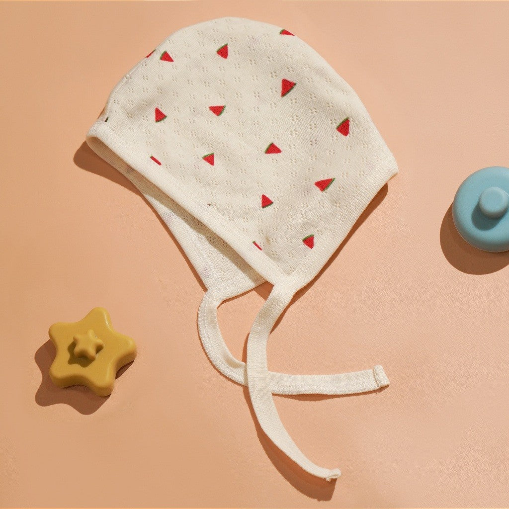 Nice Kids - Pointelle Baby Bonnet Hat (Topi Bonnet Bayi New Born Unisex All Size)