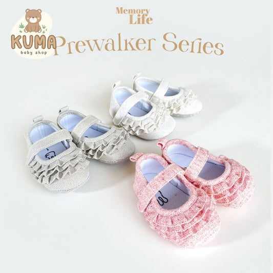 MemoryLife - Prewalker Wavy Lace | Sepatu Prewalker Premium Bayi Perempuan Umur 0 Bulan - 18 Bulan