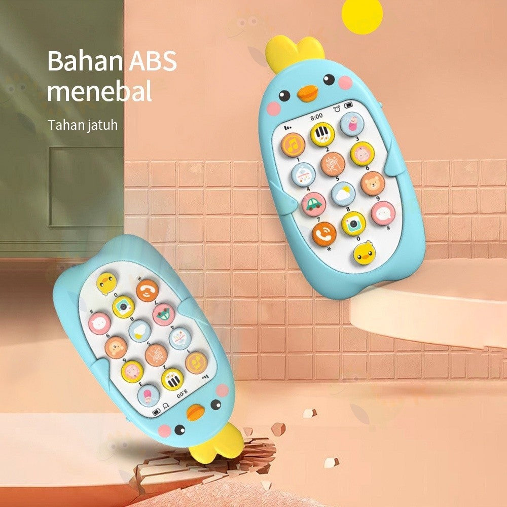 Kyopta Mainan bayi telepon dengan gigitan dan musik mainan edukasi anak