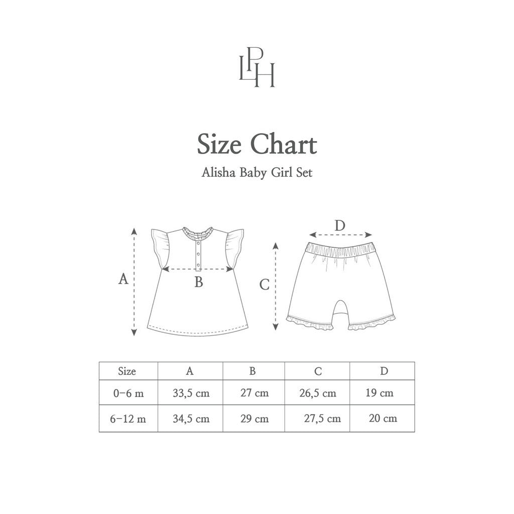 Little Palmerhaus - Baju Lebaran 2025 - Alisha Baby Girl Set (Setelan Tunik Bayi Usia 0-12 Bulan)