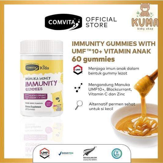 Comvita Kids Manuka Honey Immunity Gummies with UMF 10+ Vitamin Anak Imunitas Permen Asli 100% Original New Zealand