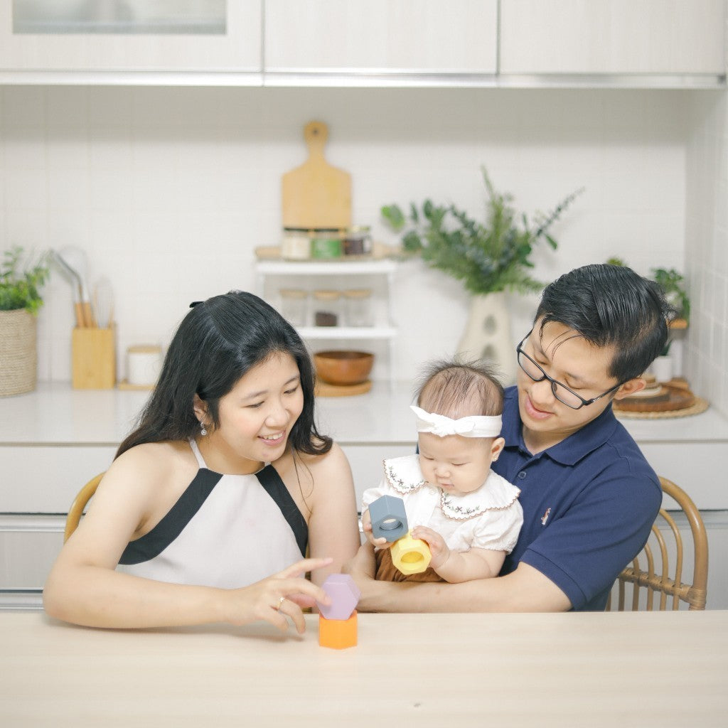 Learning Time Sensory Prisms Movement Series - Mainan Bayi 4 buah Kayu Sensorik Usia 6-18 Bulan