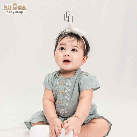 Little Palmerhaus - Baju Lebaran 2025 - Alisha Baby Girl Set (Setelan Tunik Bayi Usia 0-12 Bulan)