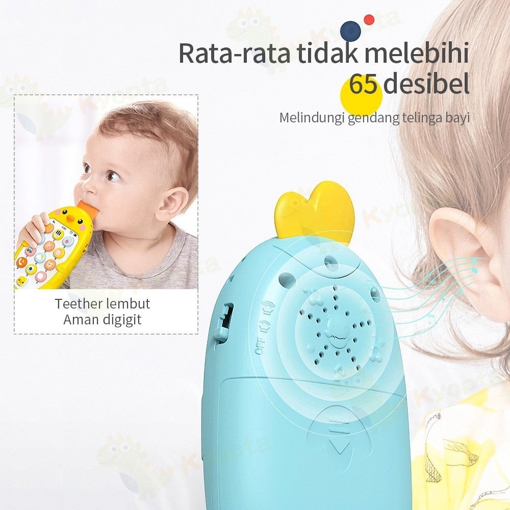 Kyopta Mainan bayi telepon dengan gigitan dan musik mainan edukasi anak