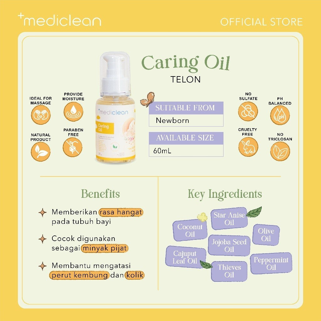 Mediclean Caring Oil - Minyak Telon Anti Kolik dan Kembung