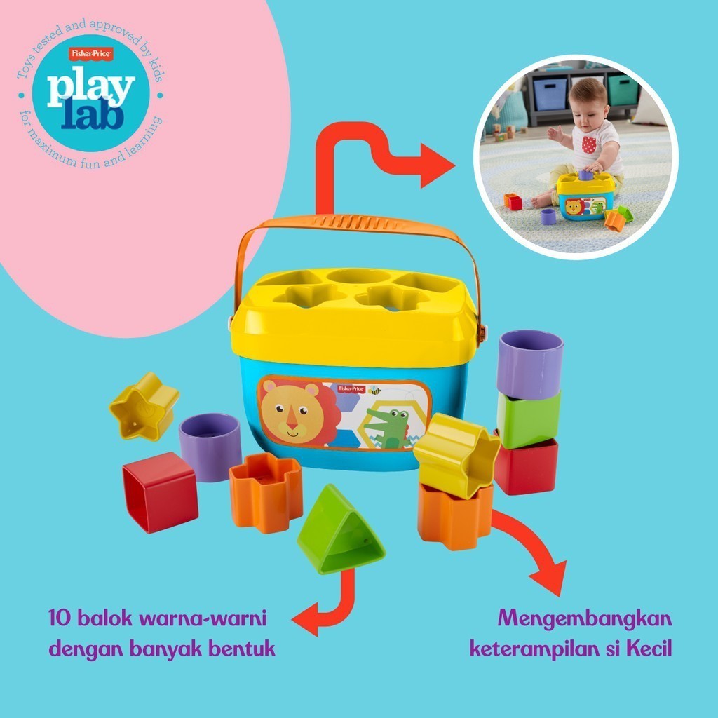 FFC84 Fisher Price Infant Baby's First Blocks (Mainan Edukasi Bayi)