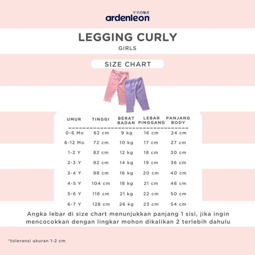 ARDENLEON Celana Legging Anak Legging Curly Kecil