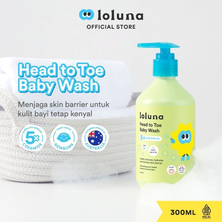 Loluna Head to Toe Baby Wash 100ml - 300ml | 5x Ceramide