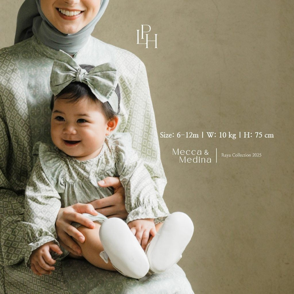 Little Palmerhaus 0-12 Bulan Mahari Baby Gamis / Gamis Bayi Baju Raya / Dress Lebaran Bayi Perempuan Family Series CBKS