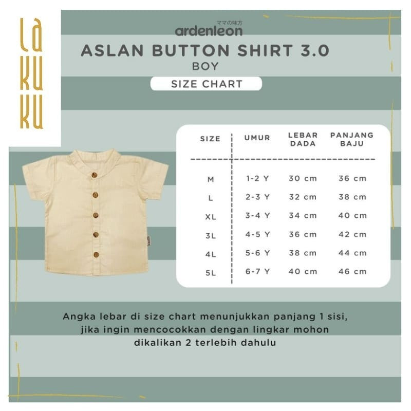 Ardenleon Kemeja Anak Laki Boy Aslan Button Shirt 3.0