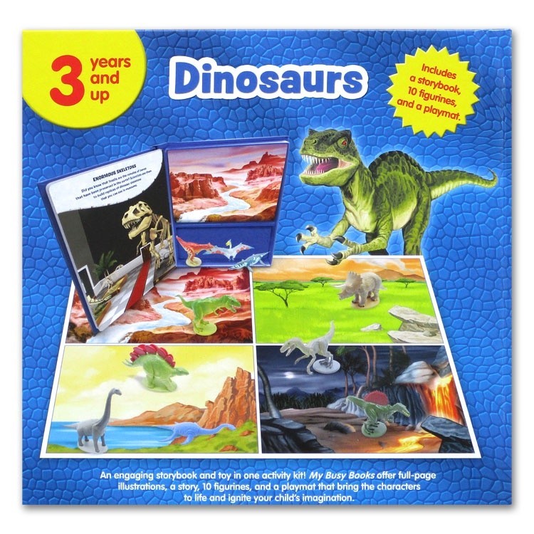 [Phidal] My Busy Book Dinosaurs includes a Storybook, 10 Toy Figurines and a Giant Playmat