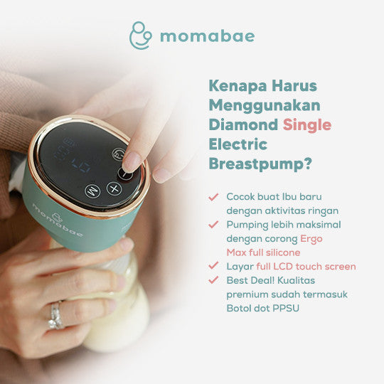 MOMABAE - DIAMOND Pompa ASI Elektrik FREE COOLER BAG / Breast Pump Electric / Pumping ASI Elektrik Portable