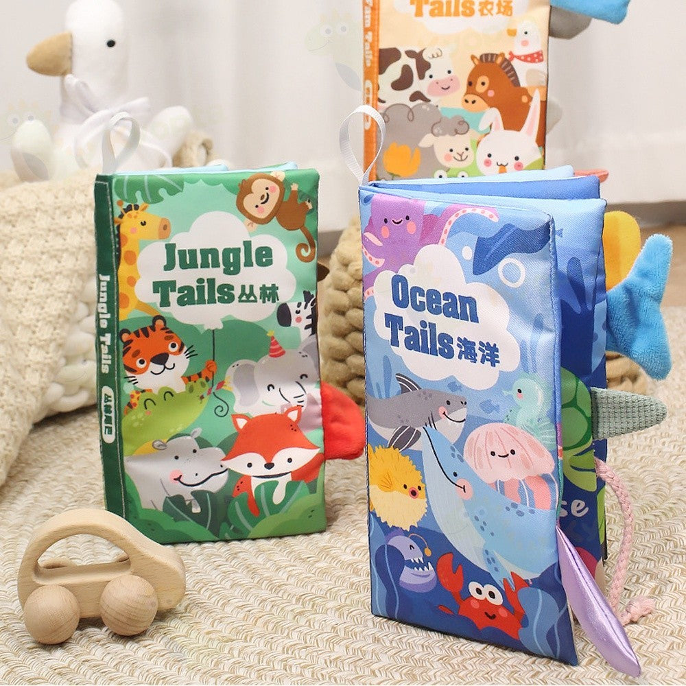Kyopta Buku bantal bayi 3d Mainan bayi softbook Buku kain bayi Cloth book