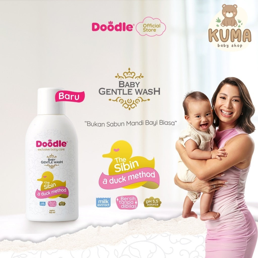 Doodle Baby Gentle Wash (The Sibin: a duck method) | Sabun Mandi Bayi Mandi Biasa dan Mandi Kering (Mandi Bebek) | 150ml