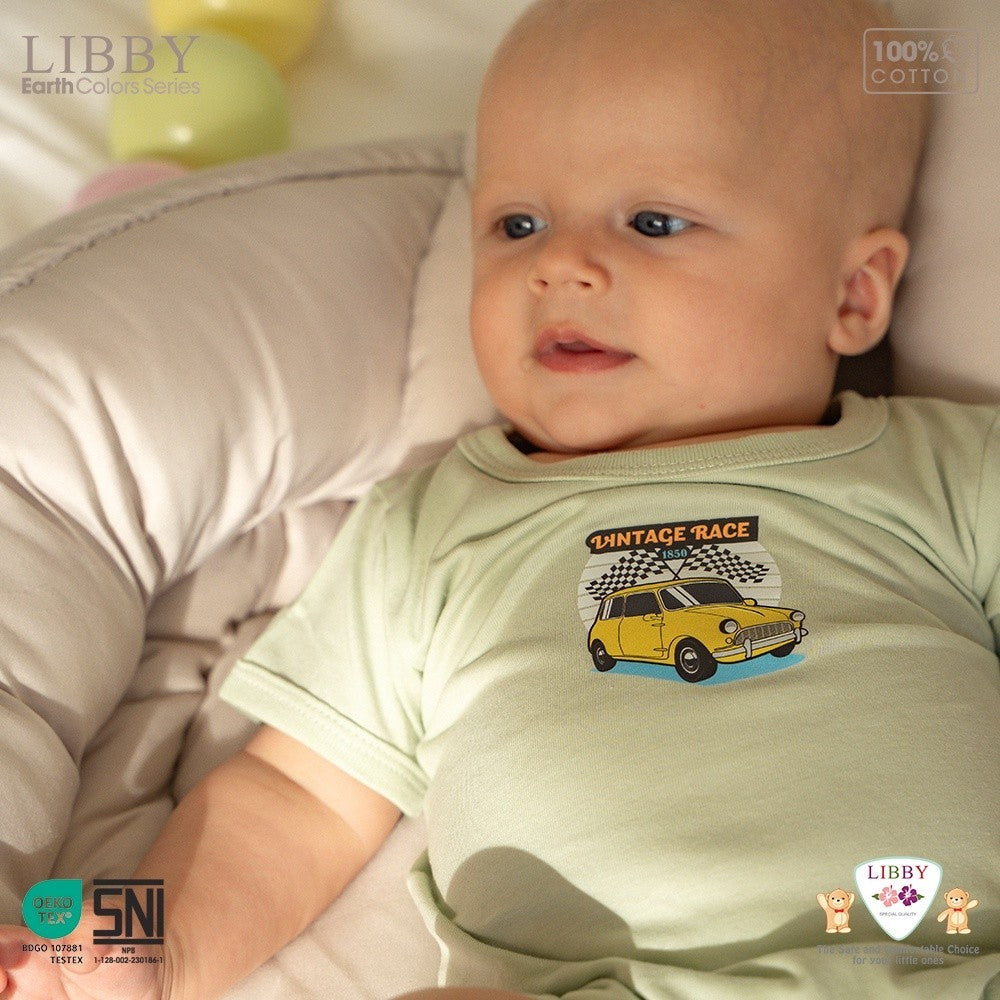 LIBBY Earth Jumpsuit Playsuit Bayi & Anak Laki-laki Flynn Romper Sablon 0-2 Tahun (1 STEL) Terusan bayi Bodysuit