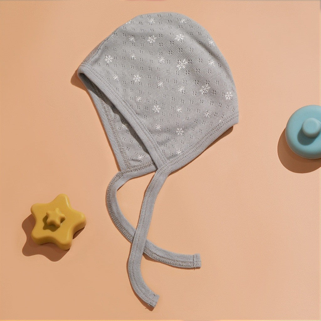 Nice Kids - Pointelle Baby Bonnet Hat (Topi Bonnet Bayi New Born Unisex All Size)