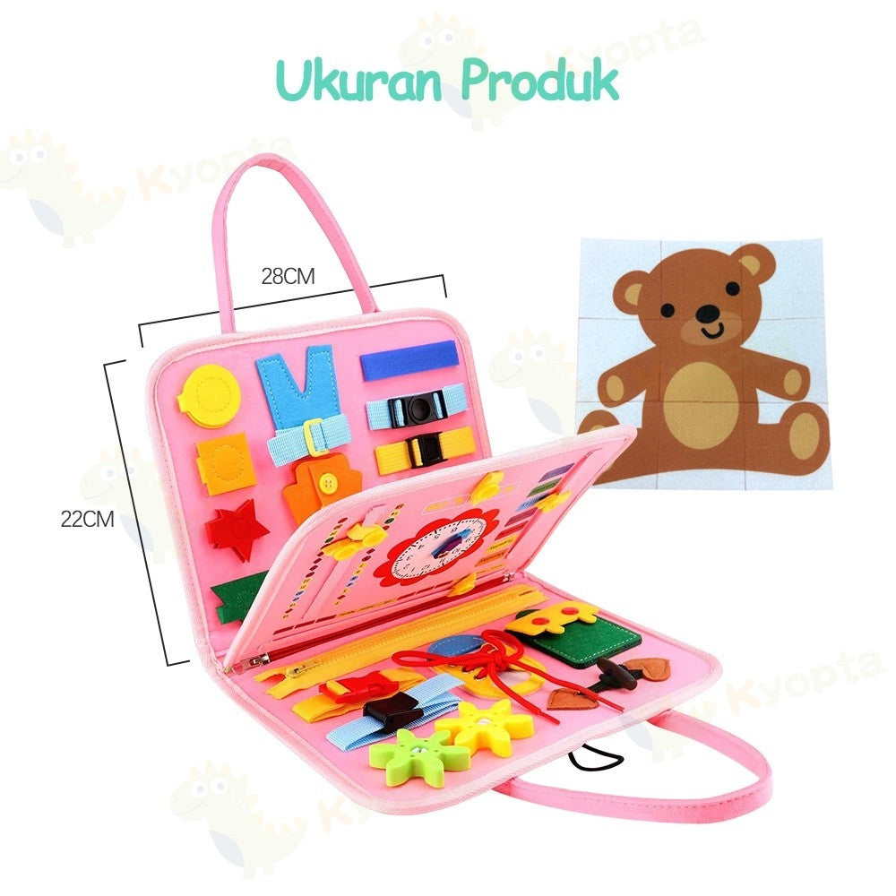 Kyopta Mainan papan busy board montessori untuk edukasi anak Felt learning board