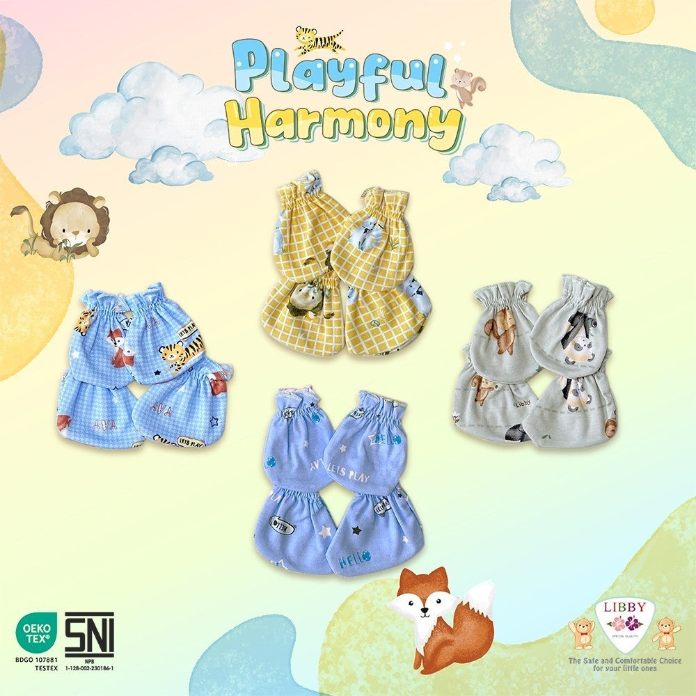 LIBBY Sarung Tangan & Kaki Print Playful Harmony & Fresh Dreams (1pcs/set)