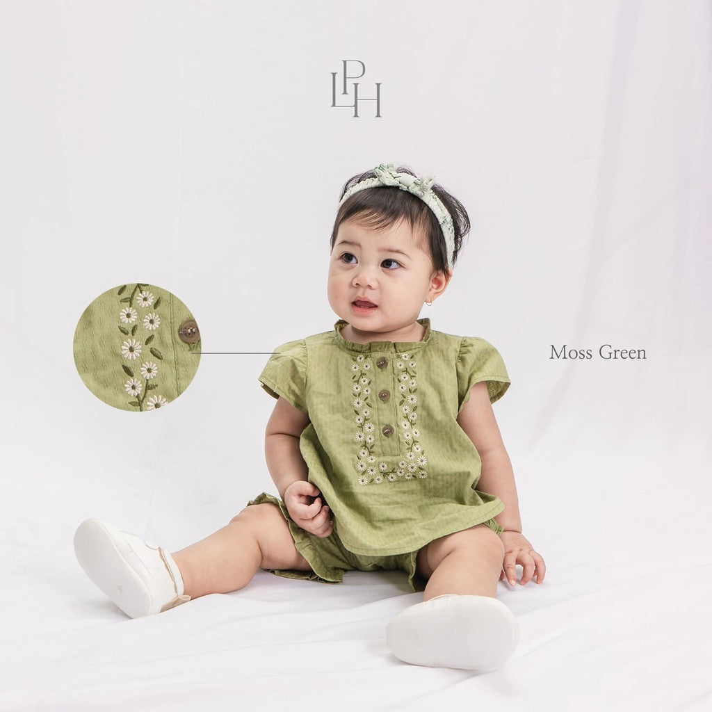Little Palmerhaus - Baju Lebaran 2025 - Alisha Baby Girl Set (Setelan Tunik Bayi Usia 0-12 Bulan)