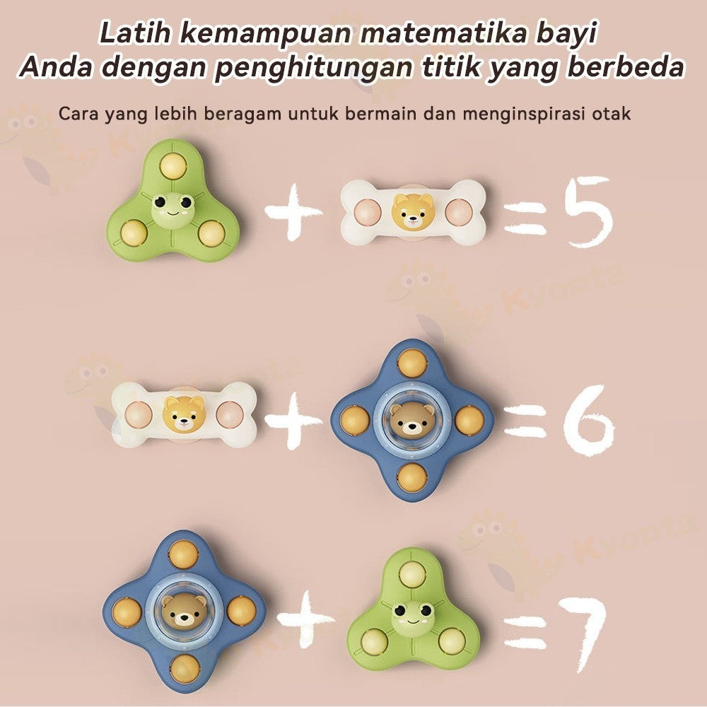 Kyopta Mainan fidget spinner anak pop it Spinner putar Mainan genggam sensor motorik bayi