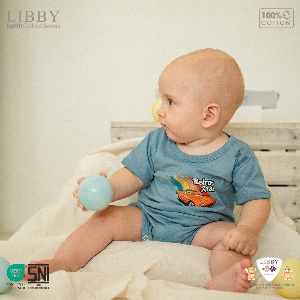 LIBBY Earth Jumpsuit Playsuit Bayi & Anak Laki-laki Flynn Romper Sablon 0-2 Tahun (1 STEL) Terusan bayi Bodysuit