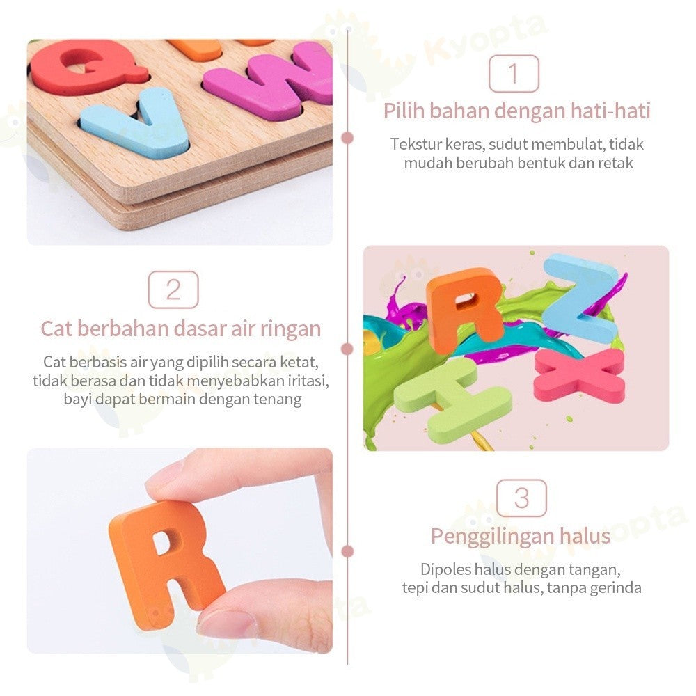 Kyopta  Mainan edukasi anak jigsaw puzzle wooden toys