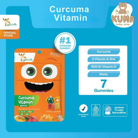 Youvit Curcuma & Vitamin Anak 7 Hari dengan Curcuma, Zink, dan Madu | Meningkatkan Nafsu Makan Anak