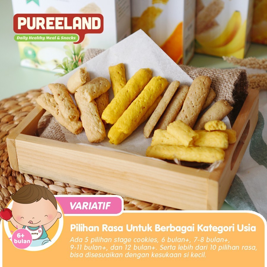 Pureeland Baby Cookies 6 Bulan / MPASI Bayi Organik / Makanan Bayi / Snack Bayi / Biskuit Bayi