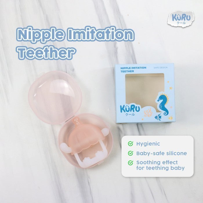 Kuru ST2 Baby Nipple Imitation Silicone Teether | Gigitan Gelang Bayi