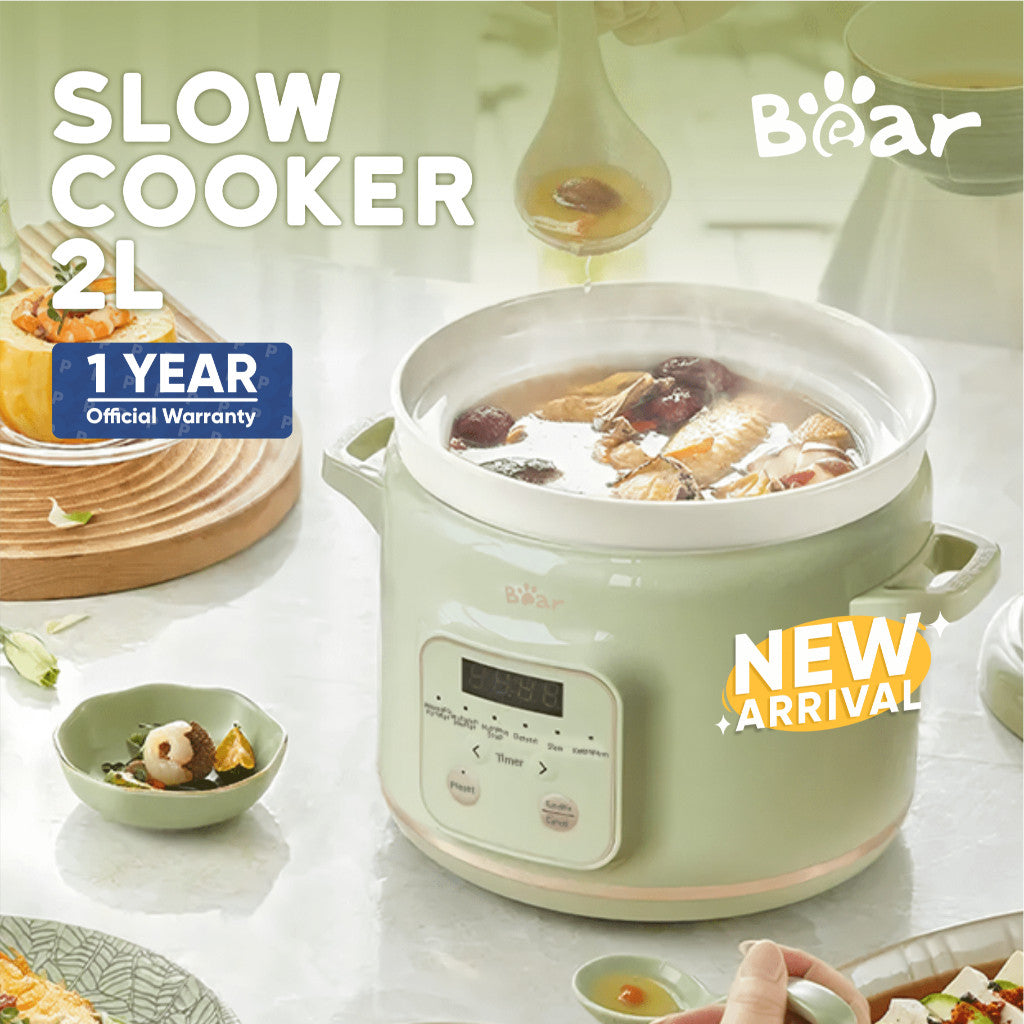 Bear Slow Cooker 2L Ceramic | Panci Keramik | Baby & Family Food Maker | MPASI Cooker