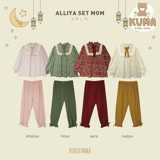 BOHOPANNA - RAYA COLLECTION - ALLIYA SET MOM - Setelan Muslim Wanita - Baju Muslim Perempuan