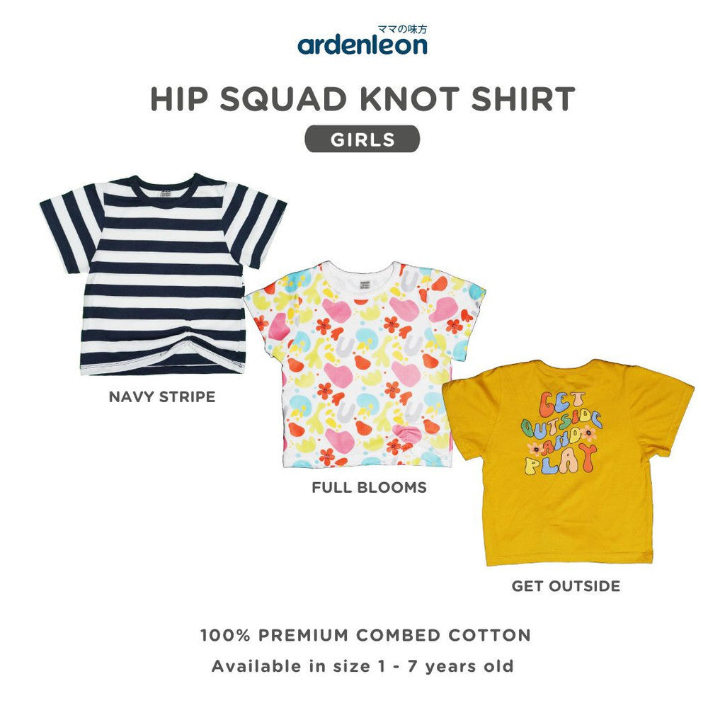 ARDENLEON Atasan Kaos Anak Perempuan Hip Squad Knot Shirt