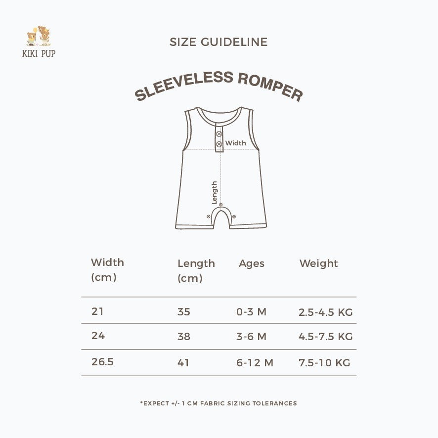 KIKI PUP - Sleeveless Romper  (Tropical Fruits) - Jumper/Playsuit/Baju terusan bayi polos