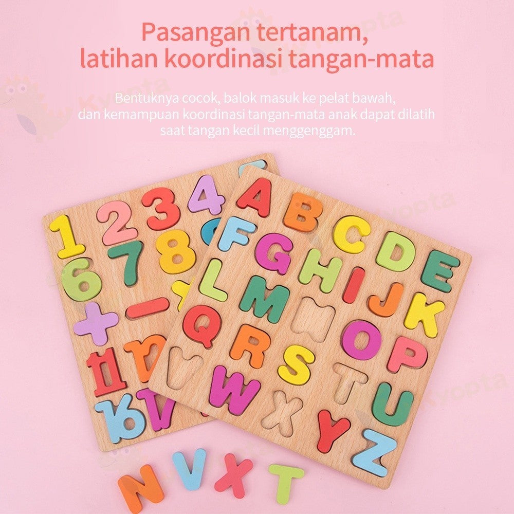 Kyopta  Mainan edukasi anak jigsaw puzzle wooden toys