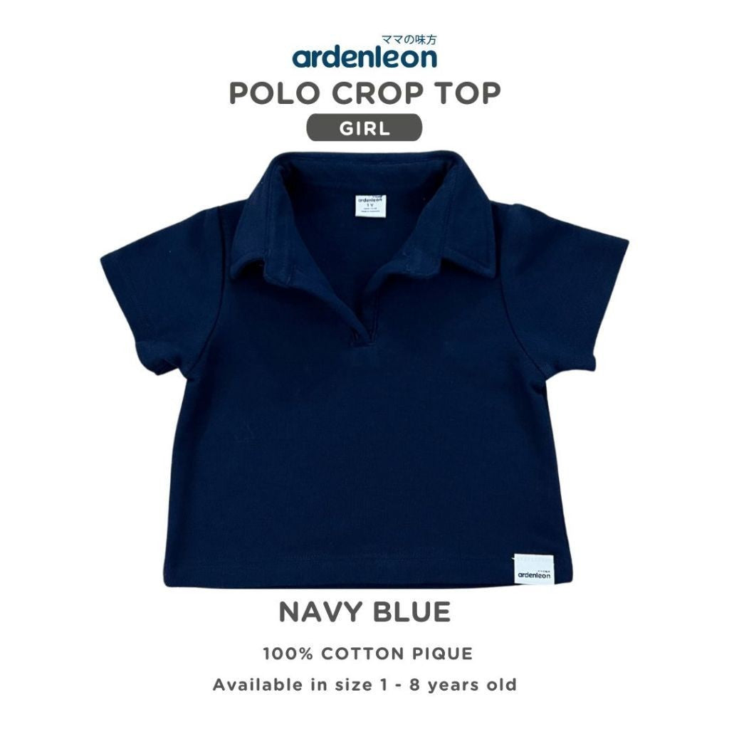 ARDENLEON Atasan Anak Perempuan Polo Crop Top Girl