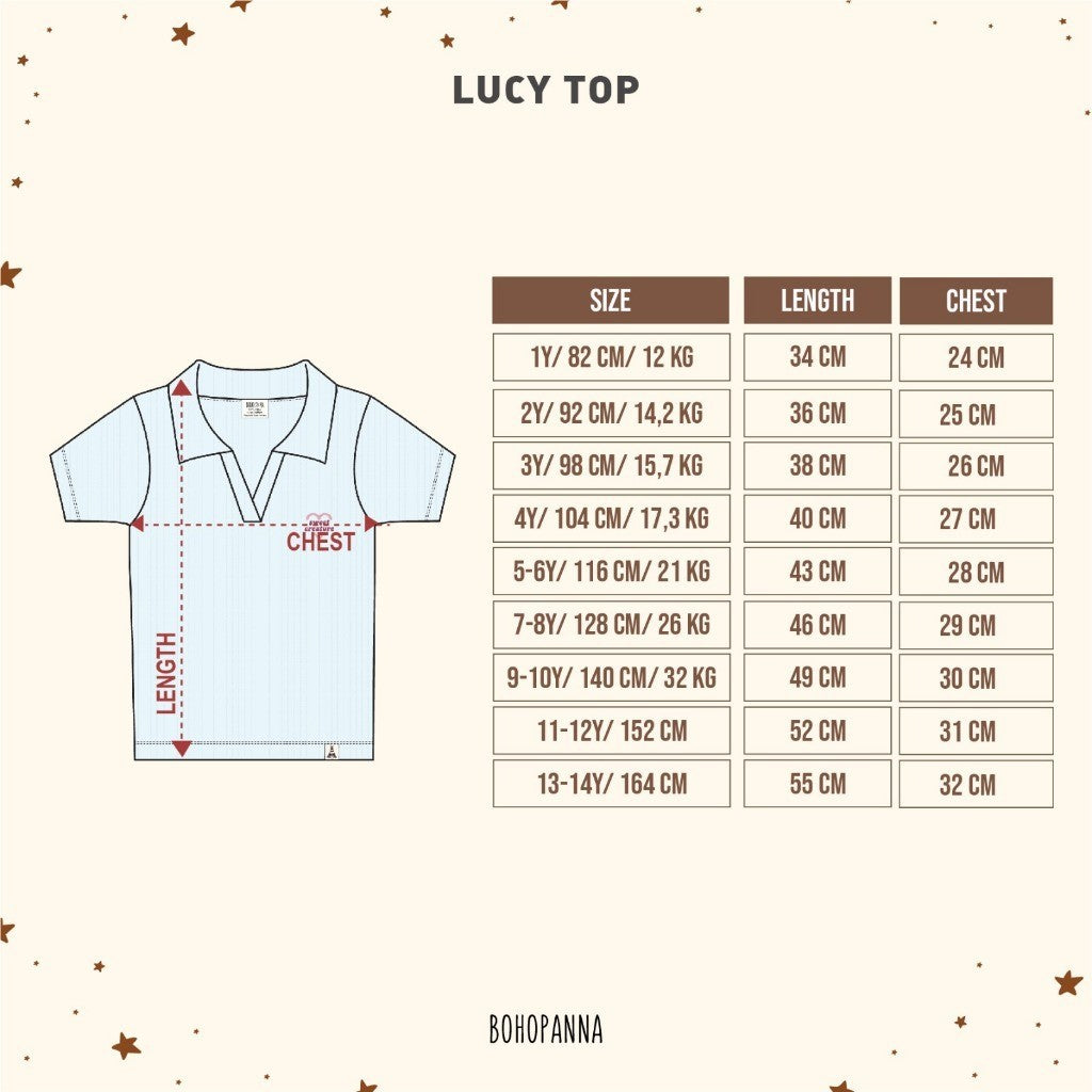 BOHOPANNA - LUCY TOP - Atasan Anak Perempuan - Atasan Polo