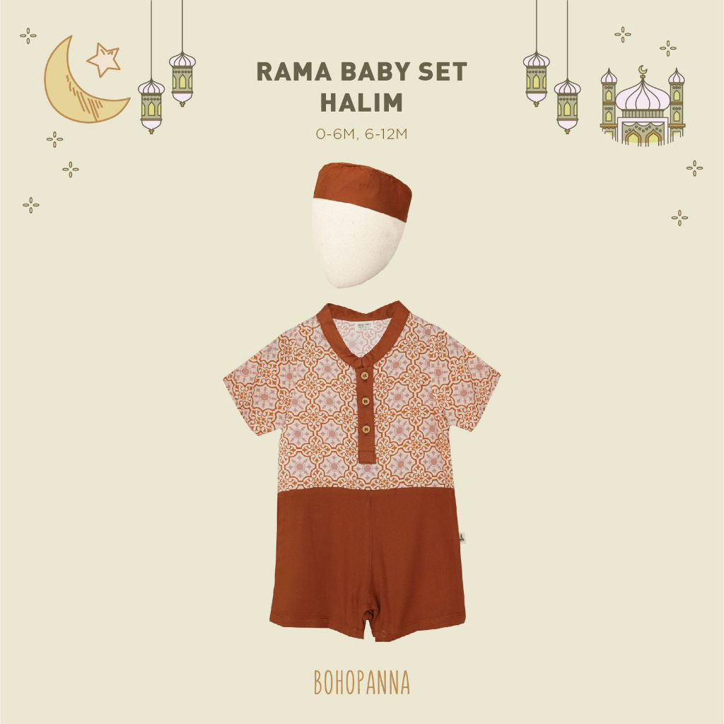 BOHOPANNA - RAYA COLLECTION - RAMA BABY SET - Baju Muslim Anak - Baju Muslim Anak Laki-Laki - Setelan Bayi