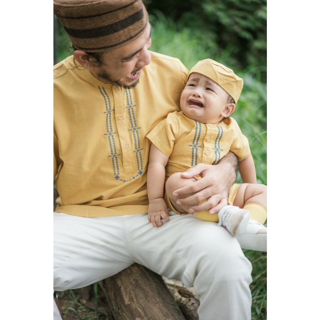 BOHOPANNA - RAYA COLLECTION - HARUN BABY SET - Baju Lebaran Bayi Laki-Laki - Baju Muslim Bayi Laki-Laki - Setelan Muslim