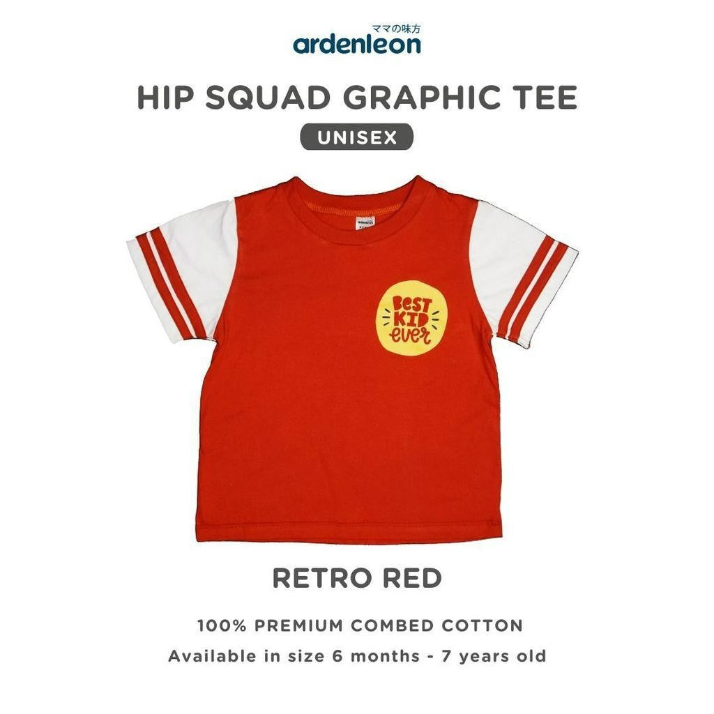 ARDENLEON Atasan Kaos Anak Hip Squad Graphic Tee