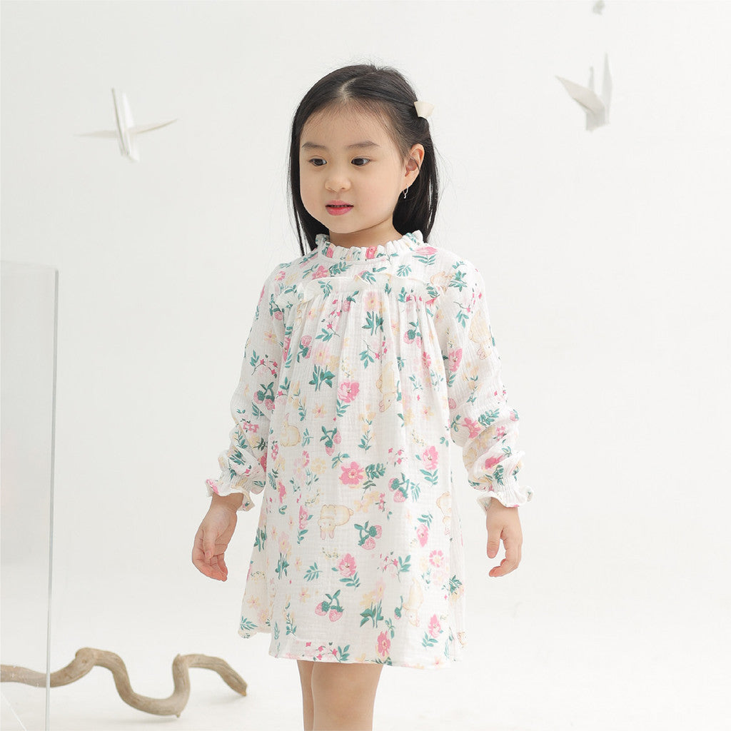 Harlow Kids - Layla Dress/ Dress Anak Perempuan/ Dress Lengan panjang/ Dress Anak Korea