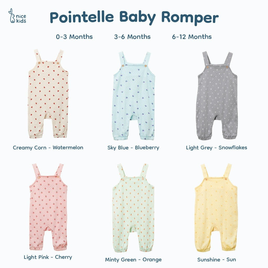 Nice Kids - Pointelle Baby Romper (Jumper Bayi New Born Unisex 0-12 Bulan)