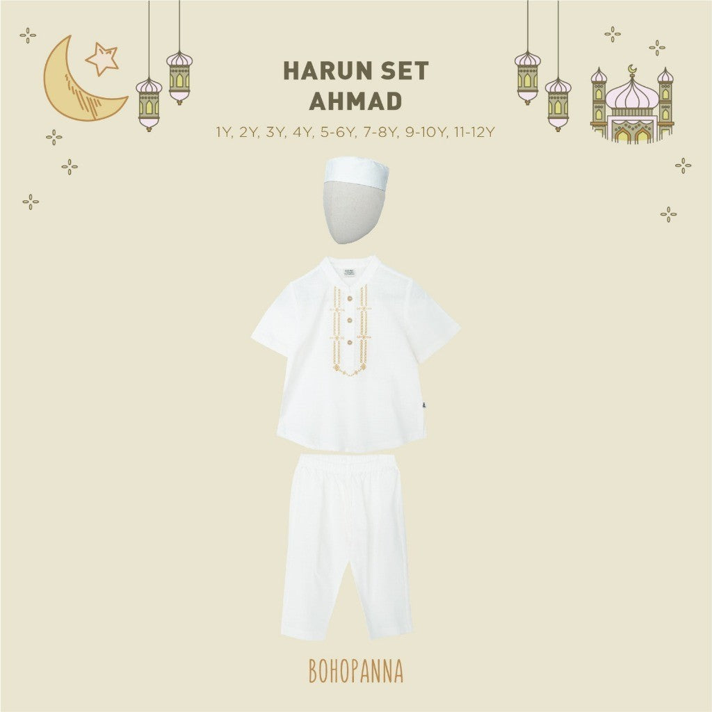 BOHOPANNA - RAYA COLLECTION - HARUN SET - Baju Lebaran Anak Laki-Laki - Baju Muslim Anak Laki-Laki - Setelan Muslim Anak Laki-Laki