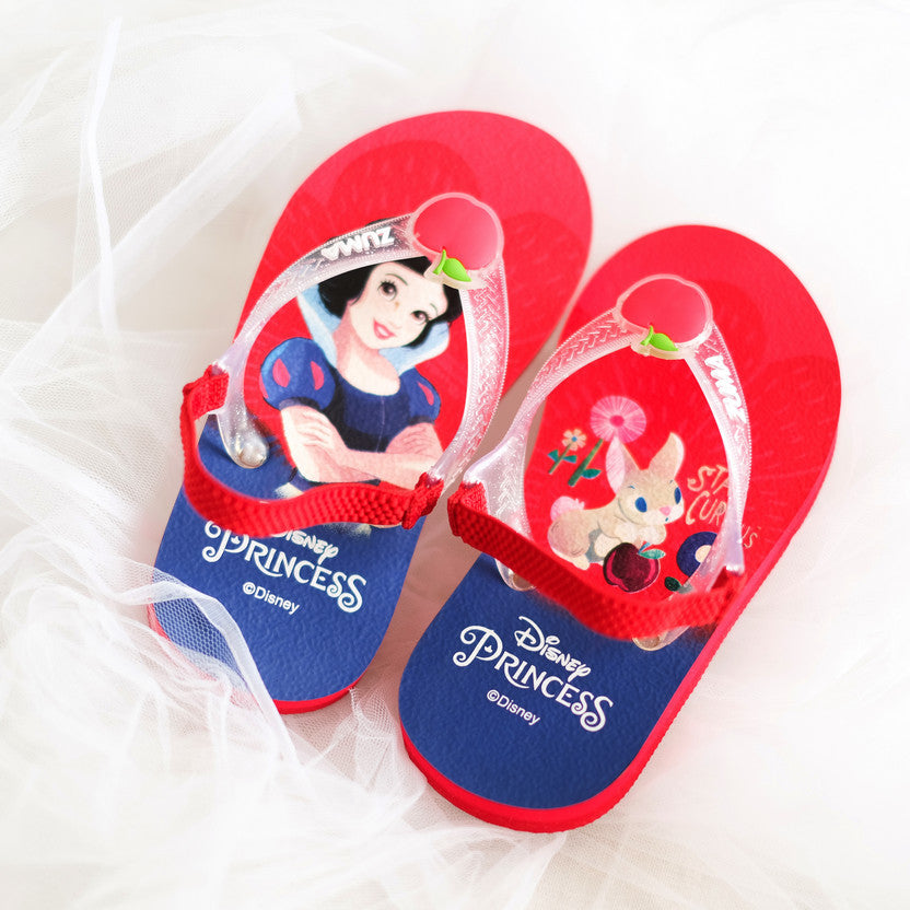 Zuma Baby x Disney Princess Snow White Red, Sandal Jepit Bayi Karet Tali Belakang, Merah Biru