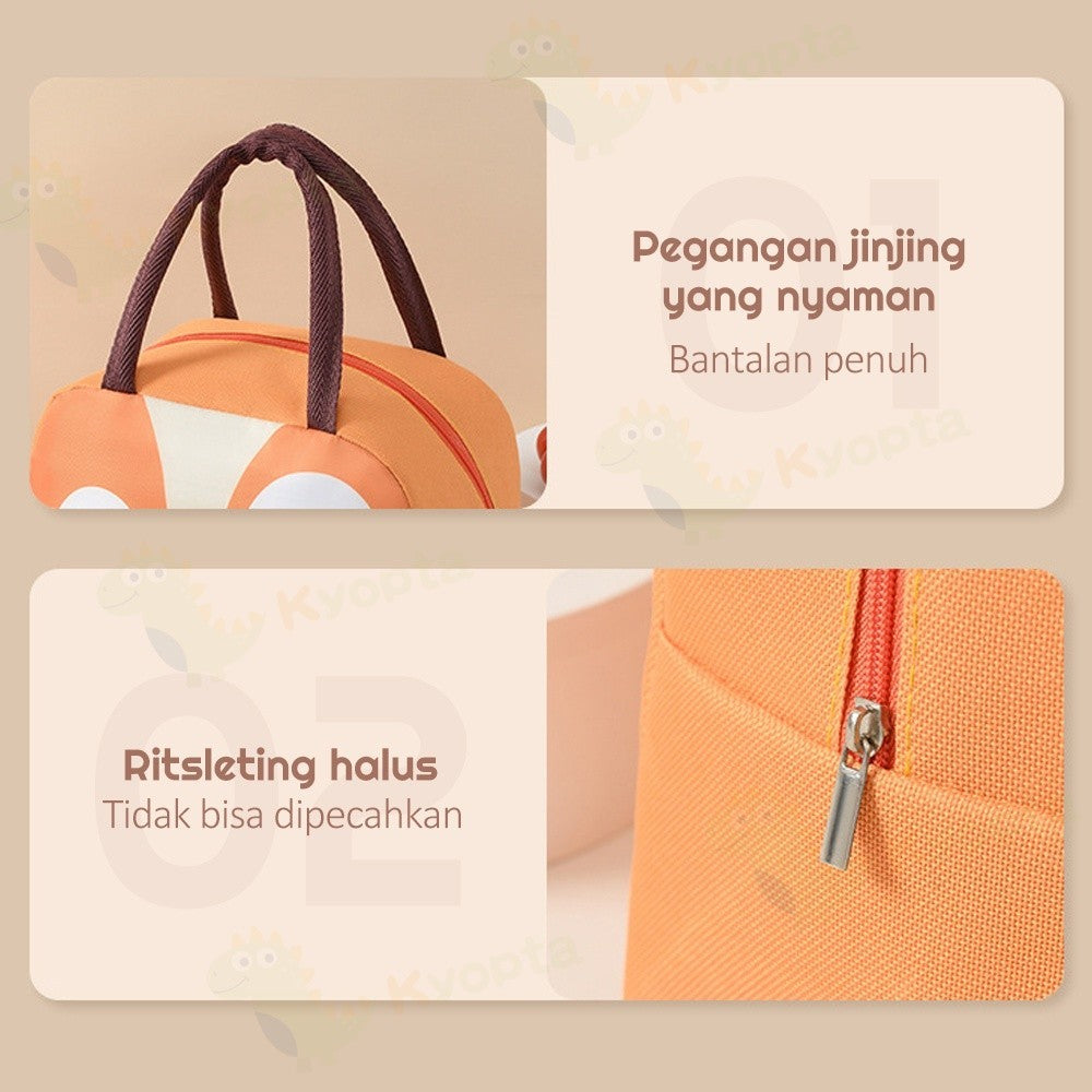 Kyopta Tas bekal makanan Lunch bag serbaguna Cooler makanan Tas lunch box karakter import