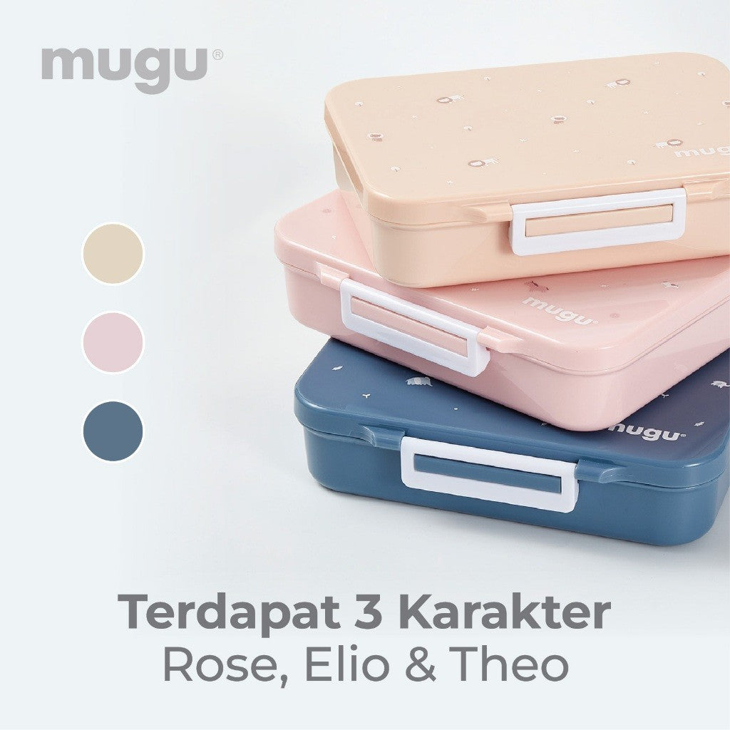 Mugu Hearts Mate Tritan Bento Box | Tempat Makan Anak | Lunch Box | Kotak Bekal